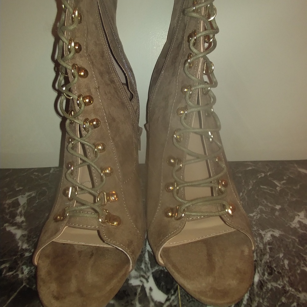 Nude Peep Toe Booties